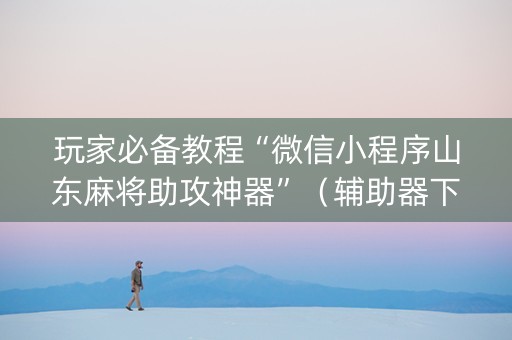 玩家必备教程“微信小程序山东麻将助攻神器”（辅助器下载)