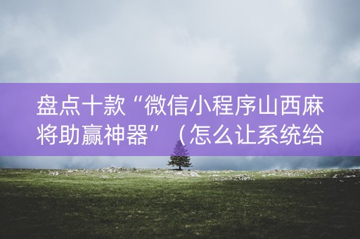 盘点十款“微信小程序山西麻将助赢神器”（怎么让系统给你发好牌)