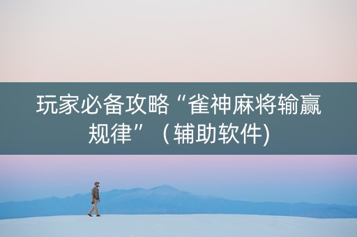 玩家必备攻略“雀神麻将输赢规律”（辅助软件)