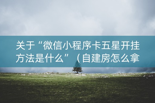 关于“微信小程序卡五星开挂方法是什么”（自建房怎么拿好牌)