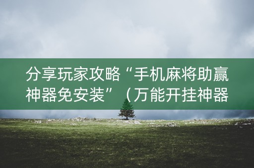 分享玩家攻略“手机麻将助赢神器免安装”（万能开挂神器)