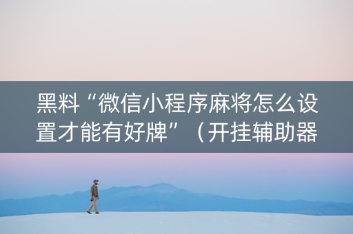 黑料“微信小程序麻将怎么设置才能有好牌”（开挂辅助器插件)