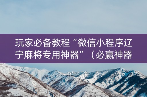 玩家必备教程“微信小程序辽宁麻将专用神器”（必赢神器辅助器)