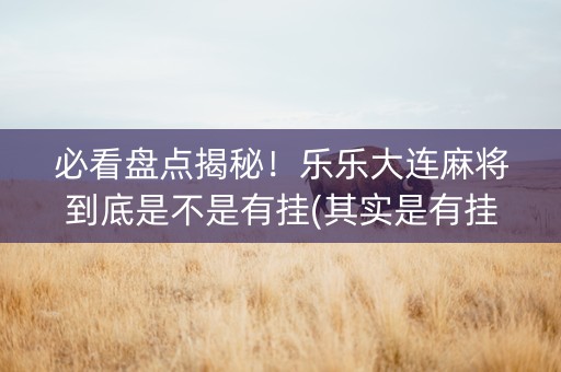 必看盘点揭秘！乐乐大连麻将到底是不是有挂(其实是有挂确实有挂)