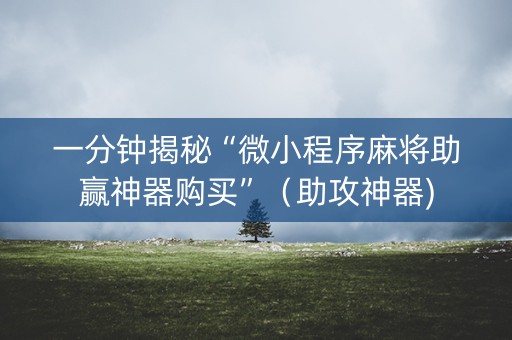 一分钟揭秘“微小程序麻将助赢神器购买”（助攻神器)