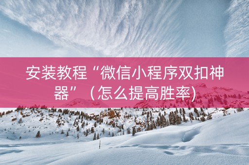 安装教程“微信小程序双扣神器”（怎么提高胜率)