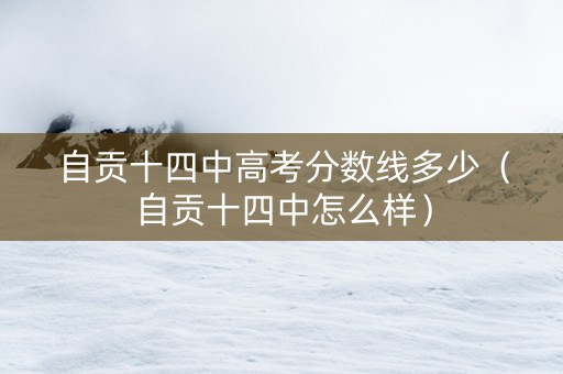 自贡十四中高考分数线多少（自贡十四中怎么样）
