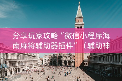 分享玩家攻略“微信小程序海南麻将辅助器插件”（辅助神器免费)