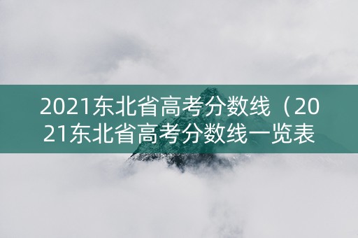 2021东北省高考分数线（2021东北省高考分数线一览表）