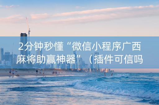 2分钟秒懂“微信小程序广西麻将助赢神器”（插件可信吗)