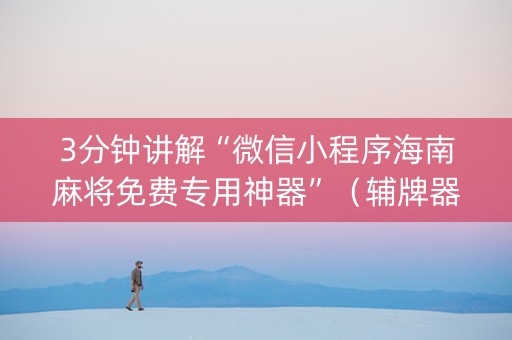 3分钟讲解“微信小程序海南麻将免费专用神器”（辅牌器插件购买)