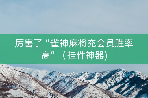 厉害了“雀神麻将充会员胜率高”（挂件神器)