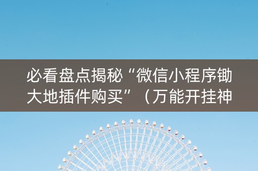 必看盘点揭秘“微信小程序锄大地插件购买”（万能开挂神器)