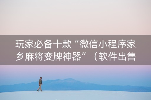 玩家必备十款“微信小程序家乡麻将变牌神器”（软件出售)