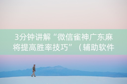 3分钟讲解“微信雀神广东麻将提高胜率技巧”（辅助软件)