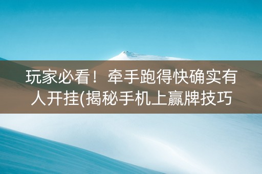 玩家必看！牵手跑得快确实有人开挂(揭秘手机上赢牌技巧)