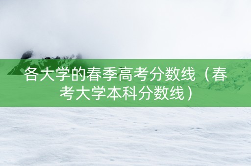 各大学的春季高考分数线（春考大学本科分数线）