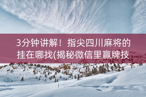 3分钟讲解！指尖四川麻将的挂在哪找(揭秘微信里赢牌技巧)