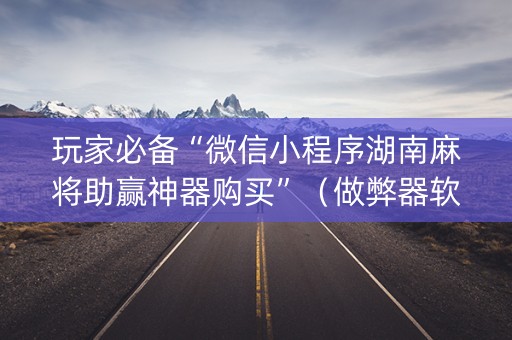 玩家必备“微信小程序湖南麻将助赢神器购买”（做弊器软件下载)