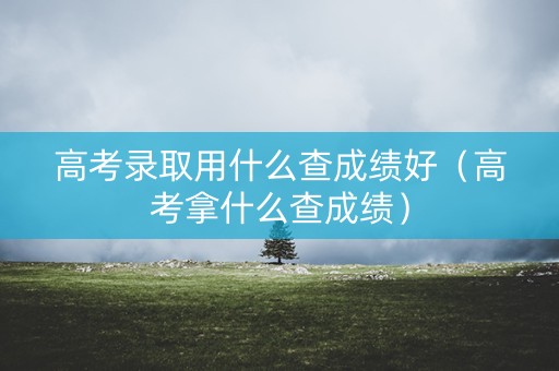 高考录取用什么查成绩好（高考拿什么查成绩）