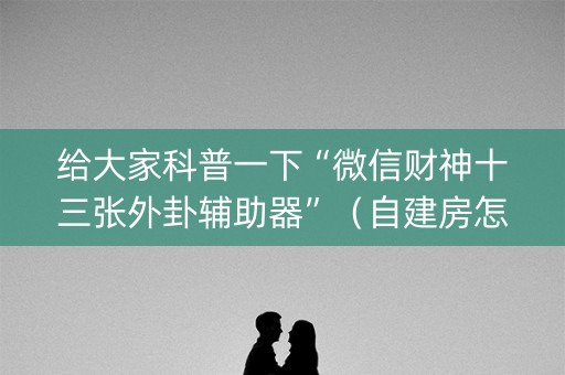 给大家科普一下“微信财神十三张外卦辅助器”（自建房怎么赢)