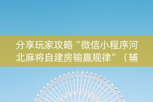 分享玩家攻略“微信小程序河北麻将自建房输赢规律”（辅助挂发牌规律)