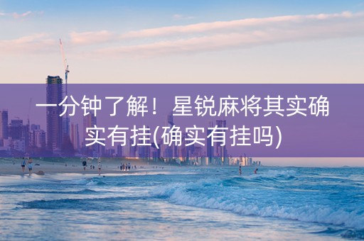 一分钟了解！星锐麻将其实确实有挂(确实有挂吗)