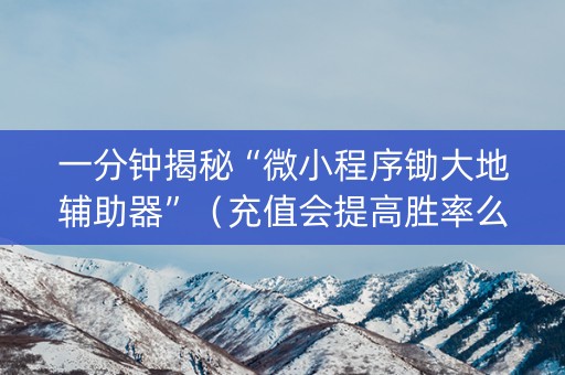 一分钟揭秘“微小程序锄大地辅助器”（充值会提高胜率么)
