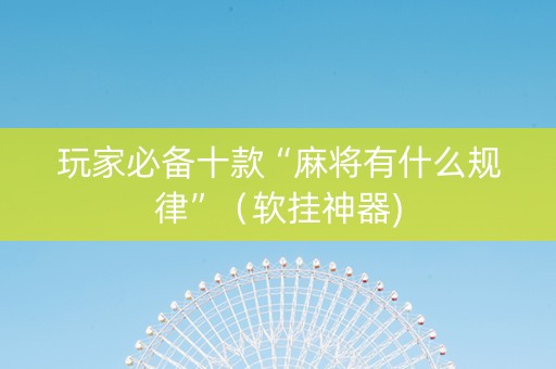 玩家必备十款“麻将有什么规律”（软挂神器)