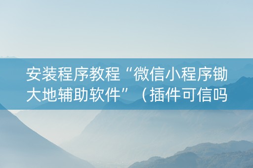 安装程序教程“微信小程序锄大地辅助软件”（插件可信吗)