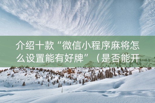 介绍十款“微信小程序麻将怎么设置能有好牌”（是否能开挂)