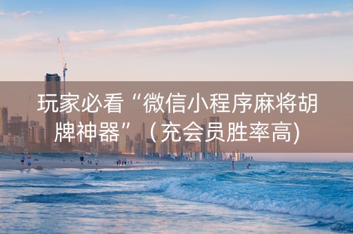 玩家必看“微信小程序麻将胡牌神器”（充会员胜率高)