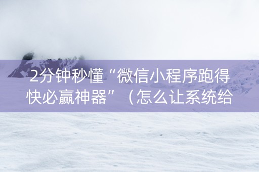 2分钟秒懂“微信小程序跑得快必赢神器”（怎么让系统给你发好牌)