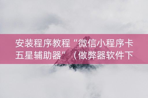 安装程序教程“微信小程序卡五星辅助器”（做弊器软件下载)