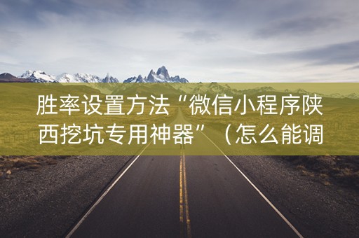 胜率设置方法“微信小程序陕西挖坑专用神器”（怎么能调好牌)