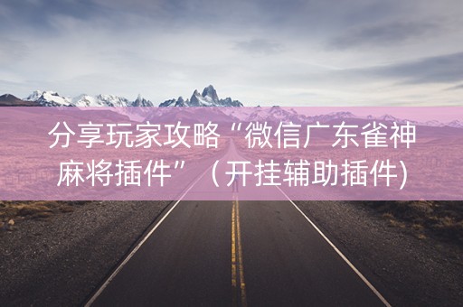分享玩家攻略“微信广东雀神麻将插件”（开挂辅助插件)