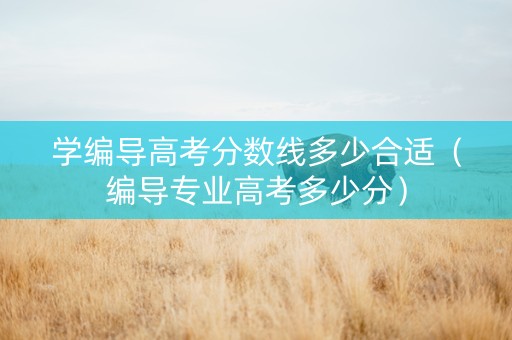 学编导高考分数线多少合适（编导专业高考多少分）
