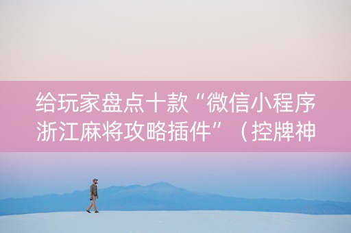 给玩家盘点十款“微信小程序浙江麻将攻略插件”（控牌神器)