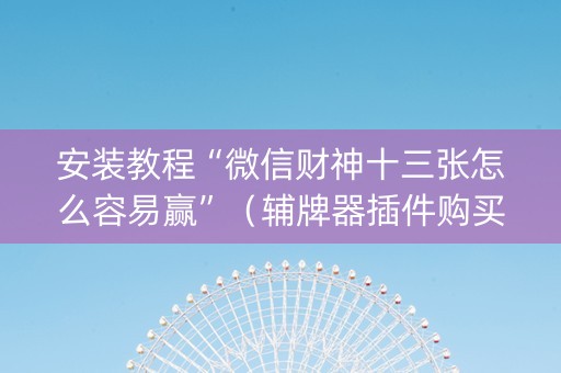 安装教程“微信财神十三张怎么容易赢”（辅牌器插件购买)