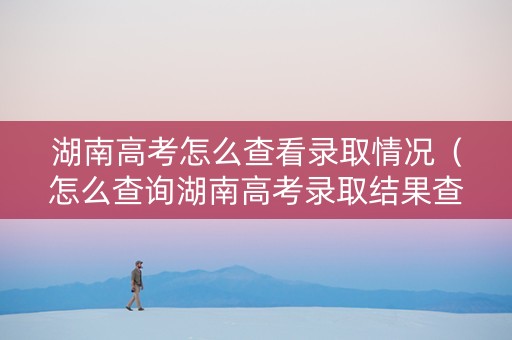 湖南高考怎么查看录取情况（怎么查询湖南高考录取结果查询）