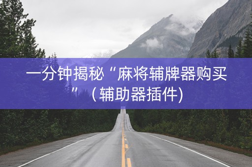 一分钟揭秘“麻将辅牌器购买”（辅助器插件)