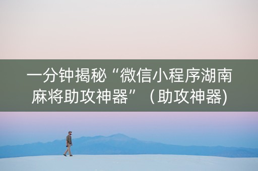 一分钟揭秘“微信小程序湖南麻将助攻神器”（助攻神器)