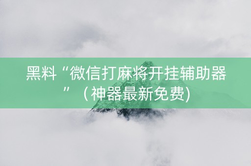 黑料“微信打麻将开挂辅助器”（神器最新免费)