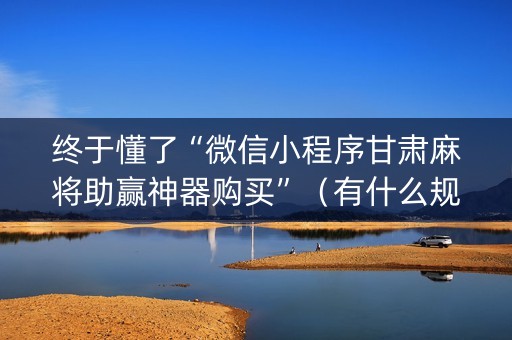 终于懂了“微信小程序甘肃麻将助赢神器购买”（有什么规律)