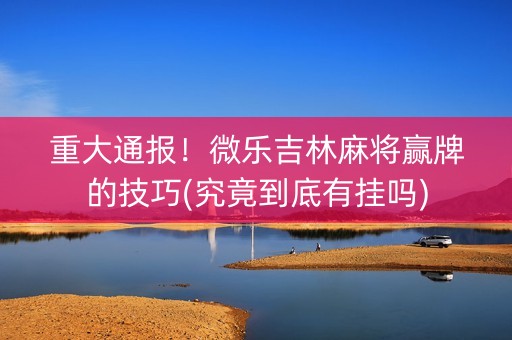重大通报！微乐吉林麻将赢牌的技巧(究竟到底有挂吗)