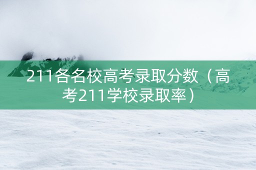 211各名校高考录取分数（高考211学校录取率）