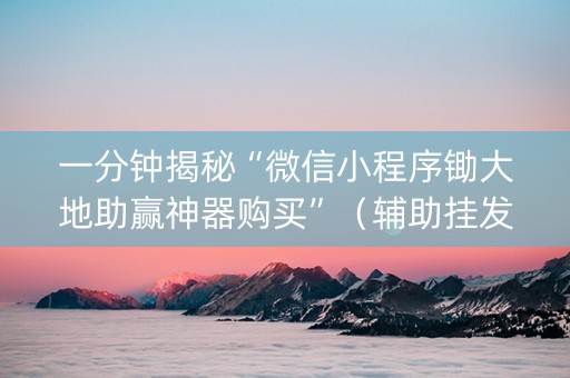 一分钟揭秘“微信小程序锄大地助赢神器购买”（辅助挂发牌规律)