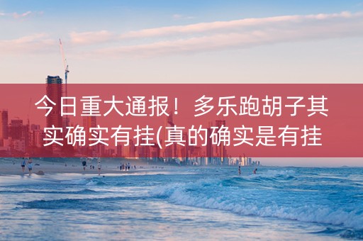 今日重大通报！多乐跑胡子其实确实有挂(真的确实是有挂)