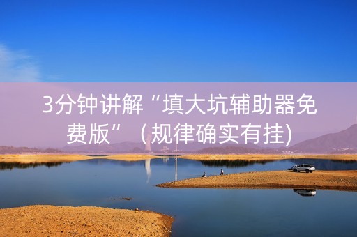3分钟讲解“填大坑辅助器免费版”（规律确实有挂)