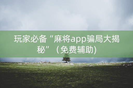 玩家必备“麻将app骗局大揭秘”（免费辅助)